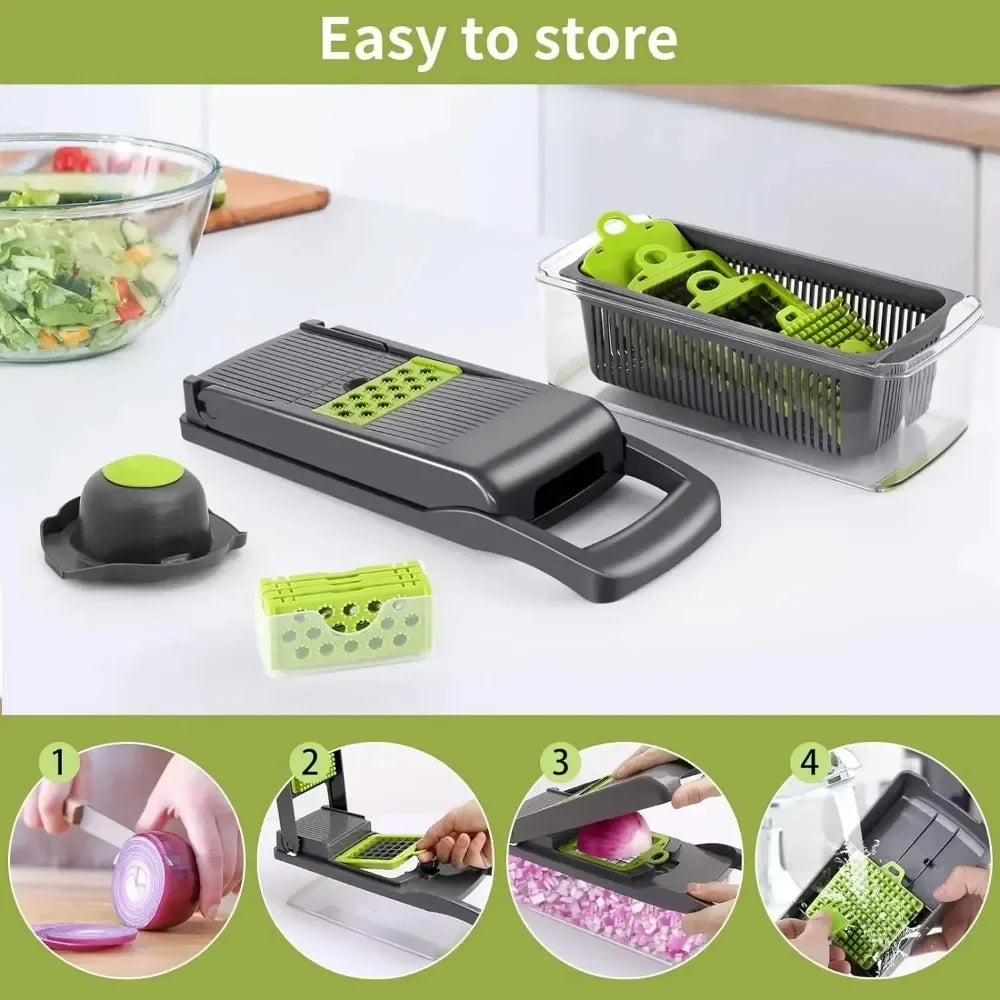 smart 9-in-1 vegetable chopper- save time in the kitchen